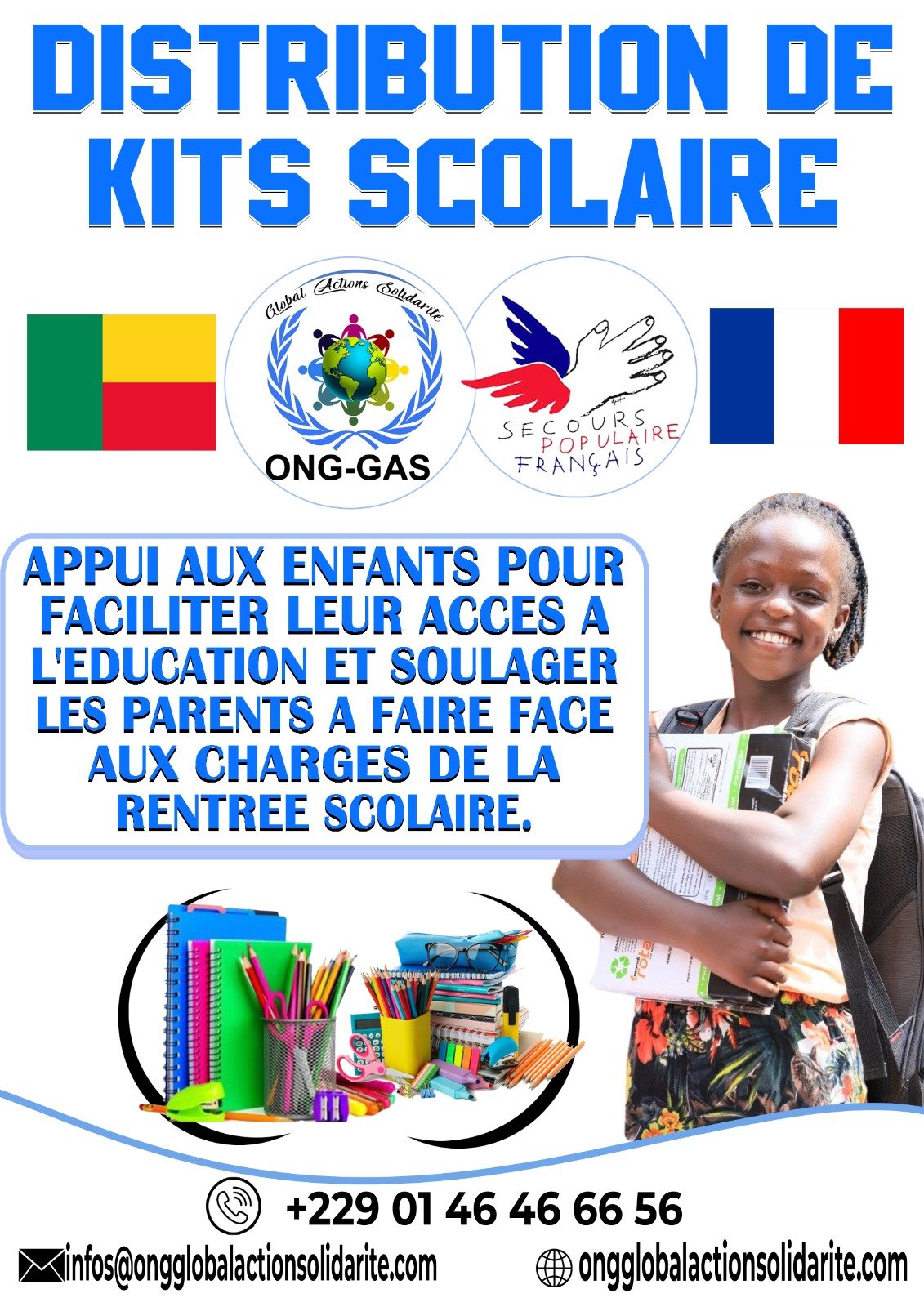 Distribution des kits scolaires — Orphelinat Cœur Unis de Tori